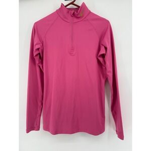 Nike Pro Combat‎ Fitted Half Zip Pullover Long Sleeve Top Hot Pink Medium
